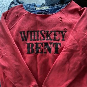 Off Shoulder Distressed Sweatshirt